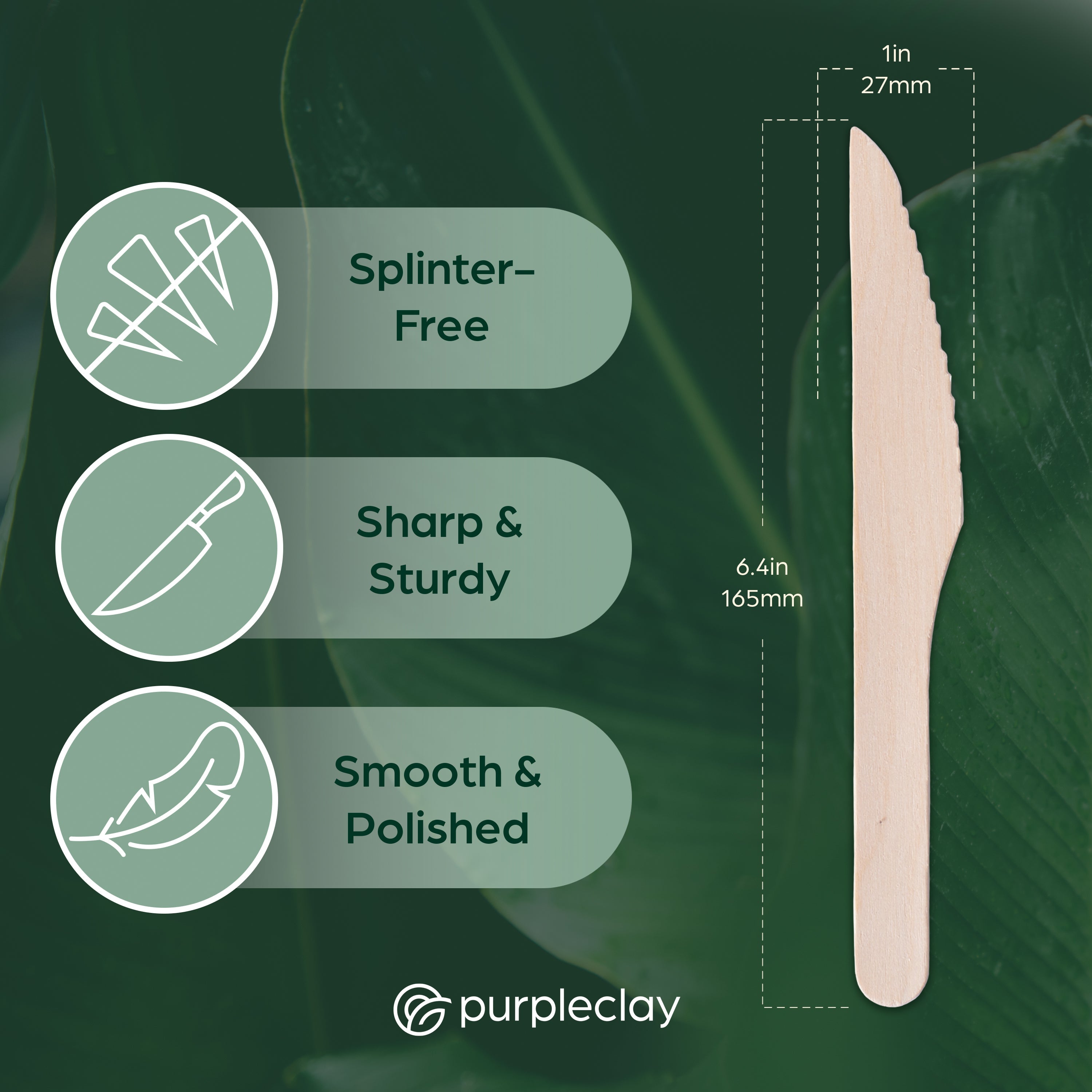 Bulk Wooden Disposable Knives - 2000 PCS