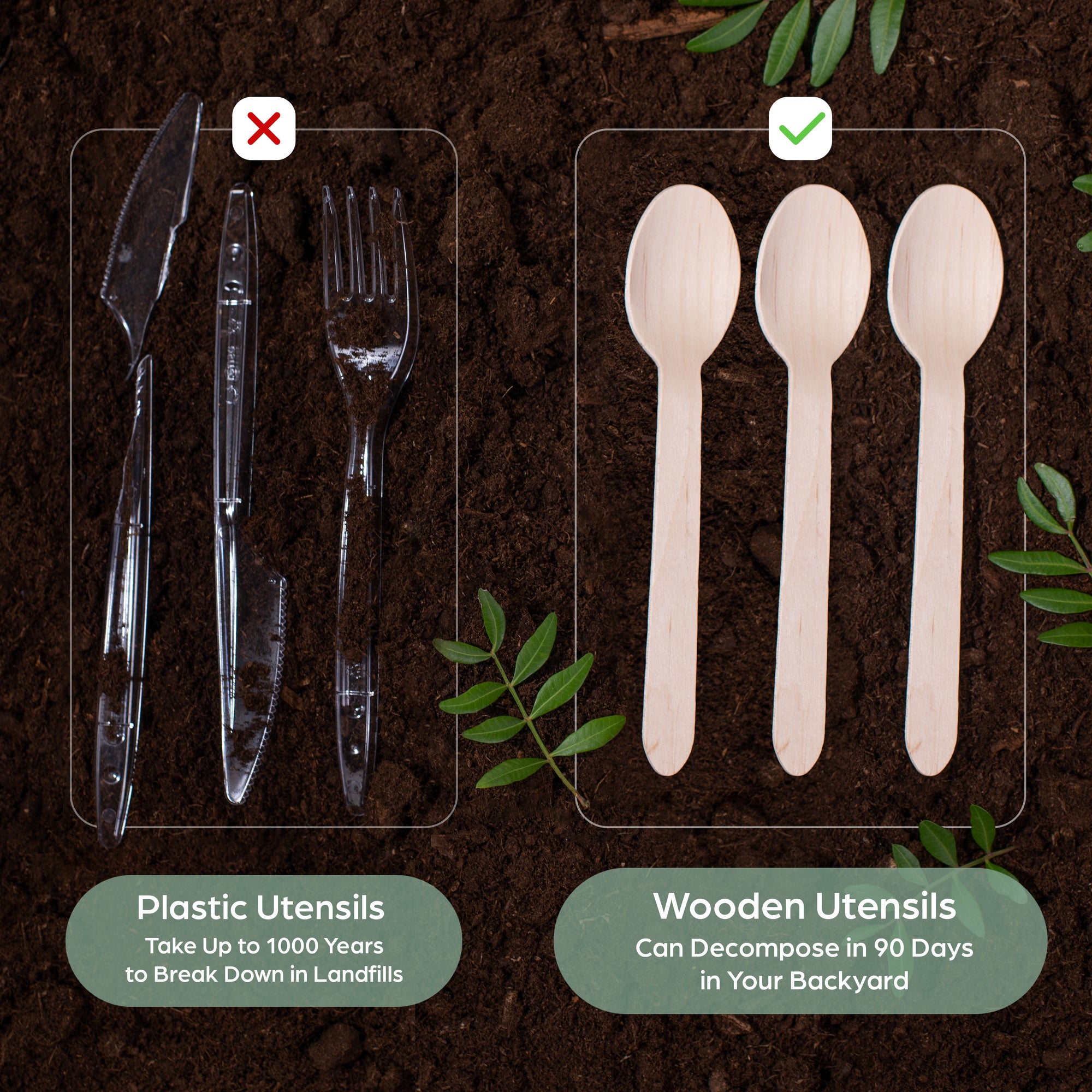 Plastic utensils vs. Wooden utensils