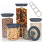 Airtight Borosilicate Glass Food Canisters Set of 5