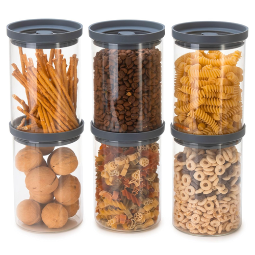 Airtight Borosilicate Glass Food Canisters Set of 6 (28 oz)