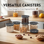 Airtight Borosilicate Glass Food Canisters Set of 6 (17.5 oz)