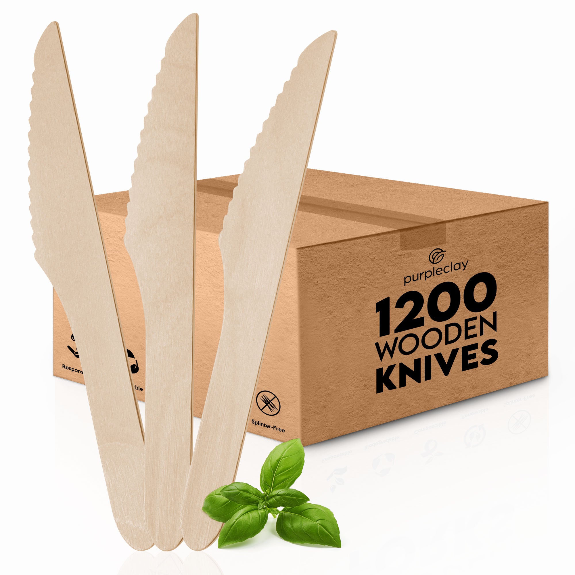 Knives - 1200-Pack Eco-Friendly Birchwood