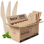 Bulk Wooden Disposable Knives - 2000 PCS
