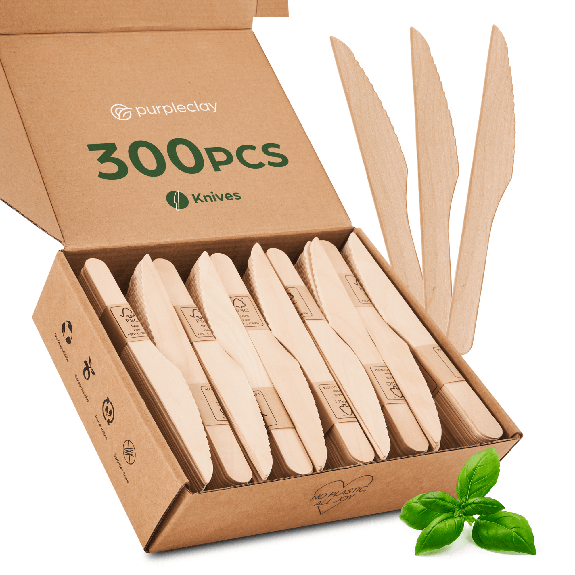 Wooden knives 300 pcs